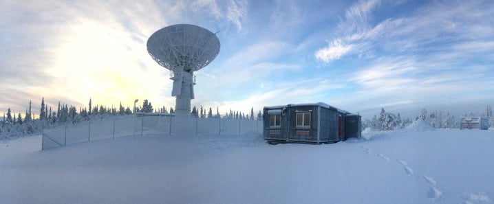 Remote earth station in the Arctic